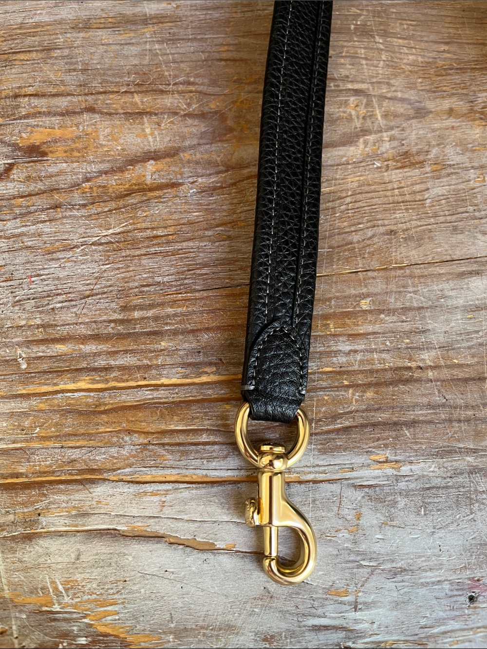 💛 Coach Purse Strap Replacement Leather Black Shiny Gold Hardware - Picture 5 of 8